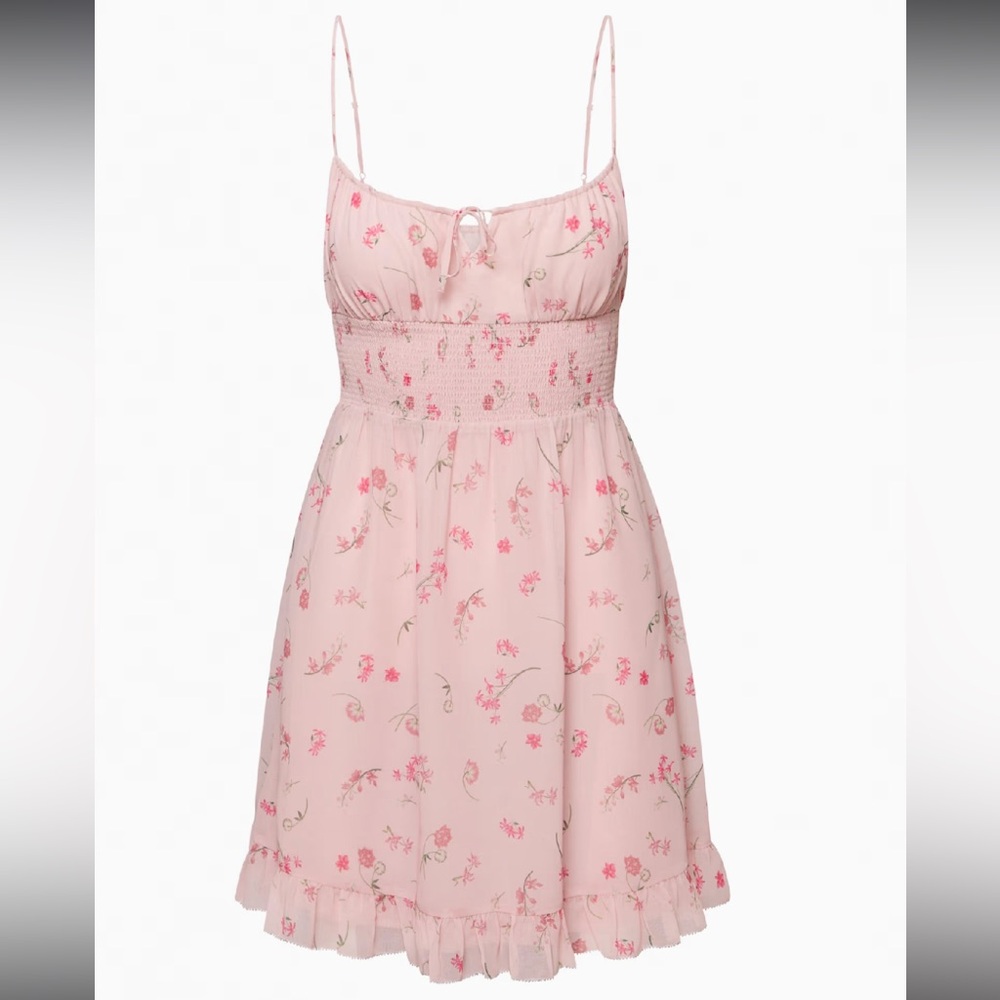 Genoa Pink Floral Mini Dress Aritzia